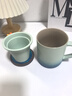 叁旬（sanxun） 知行陶瓷泡茶马克杯带盖过滤水杯女男办公室茶水分离杯子定制 知行马克杯【湖兰釉】 实拍图