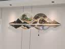 YIJLJ背有靠山客厅装饰画山水LED灯画新中式沙发背景墙挂画迎客松壁画 背有靠山 120*40 无灯款（不带LED灯） 晶瓷水晶面+精雕工艺 实拍图