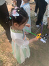 安妮优儿女童汉服中国风超仙连衣裙2025夏装裙子古风儿童古装夏 绿色 130 实拍图