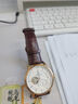 宝灿 真皮手表带男女表带适用于dw天梭浪琴卡西欧阿玛尼天王华为西铁城等通用蝴蝶扣表链 金自动扣-棕色棕线 21mm 实拍图