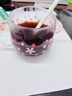逸居客 恒温樱花玻璃水杯可爱喝水杯子恒温加热杯垫带盖带勺玻璃杯套装 樱花杯【带勺+陶瓷盖】1个装 实拍图