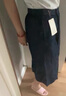 MUJI女式汉麻混斜纹宽版裙裤 裤子女款休闲裤25年夏季 女装 BE1VYC5S 黑色 L （165/70A） 实拍图