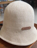 季伦诗春夏季日系透气棉麻遮阳帽时尚出游渔夫帽女春夏百搭防晒盆帽可折 米白色 英文圆标渔夫帽 均码 55-59 实拍图