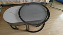顶斧岩板茶几客厅家用现代轻奢简约2025新款椭圆茶桌茶台小户型茶几桌 黑架灰柜【100雪山白+70灰玻】 实拍图