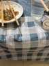 桌布新款欧式风格防水防油免洗餐桌茶几桌垫家用桌布 好运格子-蓝色（薄款） 137*152cm 实拍图