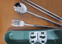 美厨（maxcook）316L不锈钢筷子勺子叉子餐具套装 便携式筷勺四件套 蓝MCGC1054 实拍图