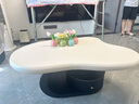 适航意式客厅茶几轻奢风高级家用小户型现代风茶台极简网红云朵茶几 带抽屉：黑架米白桌面120 实拍图