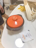 康舒（KANGSHU） 大容量砂锅炖锅家用耐高温陶土沙锅明火燃气陶土煲煮粥煲石锅 橙4.5L+1.1L(4-6人)破损补发 实拍图