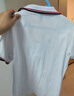 罗蒙男童短袖polo衫校园服饰春夏T恤女童班服 条纹白色短袖POLO衫140 实拍图