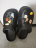 名创优品（MINISO）洞洞鞋女款2025新款eva防滑防臭沙滩鞋增高凉拖鞋女夏季外穿 黑色+美食集(10个)滴塑 38-39 实拍图