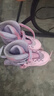 特步轮滑鞋儿童溜冰鞋女童初学套装男女生中小学滑冰鞋滑轮鞋体育课程 粉紫色升级双芭扣闪轮-全套装 L （适合12岁以上）平时鞋码36-40 实拍图