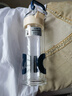 希乐 男女士双层玻璃杯 经典简约茶水分离水杯子 便携创意泡茶杯300ml 奶白色BL-2230 实拍图