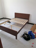 兴瑀汇实木床1.5米1.8m新中式双人床胡桃色木床主卧家用现代简约单人 胡桃色床+10cm床垫+双抽 1.5米*2米框架结构 实拍图