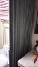 施香曼浴帘套装磁吸免打孔直杆折叠防水防霉布浴室隔断淋浴折叠干湿分离 灰色帘+黑杆+双侧磁吸+挡水 适合180-220墙宽 帘宽2.2米高2米 实拍图