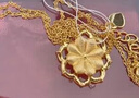 周六福足金黄金项链女牡丹花吊坠AC062228约5.32g42+2cm生日礼物计价 实拍图