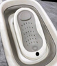 iuu婴儿洗澡盆 可折叠宝宝浴盆大号 洗澡神器躺托浴架新生儿童用品 【北欧灰】+可调节感温浴架 材质：FAD食品级材质检测认证 实拍图