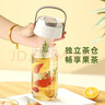 亿嘉（IJARL）塑料水杯女高颜值便携吸管杯带开学水杯隔滤网提手杯绿色600ML 实拍图