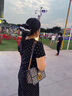 ESDS香港真皮包包女包2025新款小众轻奢高级感斜挎链条刺绣子母小方包 蓝色（送礼盒套装） 实拍图