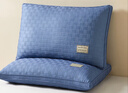 海澜之家（HLA）枕头纤维枕A类家用升级立体颈椎枕成人睡觉专用亲肤面料回弹枕芯 宝石蓝-立体枕芯 高枕48*74cm一对装/睡前高度21cm 实拍图