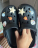 名创优品（MINISO）洞洞鞋男女夏季外穿凉鞋防滑厚底踩屎感包头凉拖鞋 黑色+海洋星星 实拍图