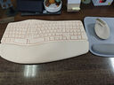B.O.W人体工程学三模无线蓝牙键盘垂直鼠标套装软垫手托可充电笔记本电脑外设台式静音办公游戏打字键鼠 人体工学键盘充电鼠标套装丨奶茶色 实拍图