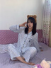 维多利亚的秘密 田曦薇杨幂同款 宅度假天丝绵柔亲肤长袖长裤睡衣套装女家居服 12M7蓝白条纹 11273303 XXS 实拍图