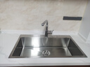 美标不锈钢加厚手工水槽溢水孔大单槽厨房橱柜水池洗碗盆洗菜盆 手工800mm单槽配抽拉龙头 实拍图