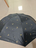 天堂 防紫外线晴雨伞三折 便携黑胶遮阳太阳伞晴雨两用 黑色 实拍图