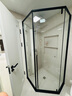 九牧（JOMOO）极窄钻石淋浴房卫生间干湿分离浴室淋浴隔断玻璃推拉门挡水条E17 雅黑型材（内外双开） 现货速发【光玻】900*900*1900mm 实拍图