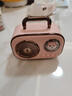 梵昇昱无线蓝牙音响 复古卡通可爱高音质便携式收音机音响迷你可插卡U盘蓝牙小音箱送女生闺蜜生日礼物 粉色蓝牙音响【太空酷乐狗】 实拍图