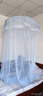 新款公主风蚊帐架家用卧室免安装挂钩天花板高级落地床幔纱纹账 锦绣-蓝灰色 2.0m（6.6英尺）床 实拍图