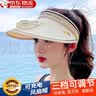 COSMICKISS遮阳帽风扇帽子充电女士遮阳防晒夏季户外大檐空顶骑行休闲太阳帽 可充电风扇帽子-米色（风扇颜色随机） 实拍图