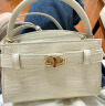 CHARLES&KEITH鳄鱼纹凯莉包手提斜挎婚包包女包生日520礼物CK2-50270880-1 Ivory象牙色 S 实拍图