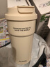 ALL-JOINT双饮咖啡杯高颜值杯子陶瓷内胆覆层保温杯车载水杯父亲节礼物白色 实拍图