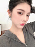 KRISTEN JUDI蓝色大花朵耳环女银针彩花瓣耳饰微镶耳钉轻奢高级感妈妈生日礼物 升级款-微镶蓝色闪立体花朵耳环 实拍图