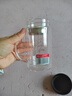 富光双层玻璃杯商务泡茶杯子 大容量男女耐热办公水杯带把黑色320ml 实拍图