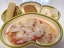 COOKSS 宝宝餐盘硅胶婴儿学吃饭分格儿童餐具辅食碗餐盘带吸盘 双拼绿 实拍图