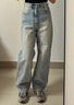 moussy【明星同款】秋季高腰减垮直筒水洗牛仔裤010HAS11-2391 110蓝色 M 10026 实拍图