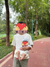 兔兔大文婴幼儿帽子春夏季薄款宝宝遮阳防晒帽0-3-6-12个月鸭舌帽棉新生儿 小熊黄色（纱布棉）松紧腰 帽围36-45cm（建议0-12个月） 实拍图