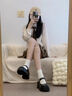 依思 Q（exull）厚底玛丽珍鞋女2025夏季新款软底增高休闲小皮鞋女透气单鞋女新品 黑色-潮酷百搭 37 实拍图