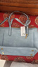 时光一百（TIME100）托特包复古高级单肩大容量通勤包时尚休闲百搭女包生日礼物送女友 晴空薄雾蓝【可放14寸电脑】 实拍图