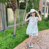 La Chapelle拉夏贝尔女童连衣裙2025新品洋气儿童夏装公主裙宝宝碎花背心裙子 米色 送帽子 160 建议身高151-160cm 实拍图