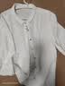 暖乔全棉衬衫五分袖夏季宽松显瘦上衣休闲翻领彩色纽扣简约纯棉白衬衣 白色 L（125-155斤） 实拍图