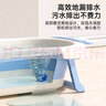 iuu婴儿洗澡盆 可折叠宝宝浴盆 加大加厚洗澡神器躺托浴架新生儿用品 【加大加厚】单盆-冰川蓝+礼包 加大加厚，食品级PP材质 实拍图