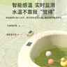 捷贝儿童洗澡桶可折叠小孩家用泡澡桶加厚浴桶宝宝浴盆大号婴儿游泳桶 薄荷绿【0-4岁一体凳】 【一体凳】无感温计 实拍图