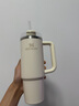 STANLEY巨无霸吸管杯水杯保温杯大容量办公车载不锈钢杯子887ML-米白色 实拍图