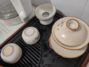 瓷牌茗茶具 富竹盖碗茶壶茶具整套高档汝窑功夫泡茶器家用开片可养茶具 汝窑富竹盖碗10件套+茶道+茶盘 实拍图