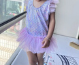佑游儿童泳衣女孩泡温泉泳衣小童婴幼儿连体游泳四件套31605美人鱼M 实拍图
