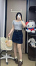 红蜻蜓 高腰牛仔半身裙a字短裙女2025年夏季女装子小个子包臀显瘦女士裙 深蓝色 2XL 实拍图