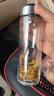 希诺（HEENOOR）玻璃杯男士双层防烫抗菌泡茶杯办公室家用车载水杯定制送生日礼物 升级镜面盖-315ml-9310 实拍图